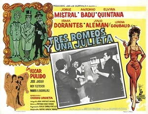 Tres Romeos y una Julieta, 1961, Original Mexican Lobby Cards, Set of 2, 11x14 - Picture 1 of 2