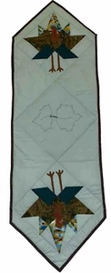VTG Handmade Quilted Table Runner W/ Turkeys Thanksgiving Fall Decor 42” L 14” W - Picture 1 of 8