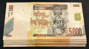 congo 5000 francs 02 02 2005 w/o number fds unc da mazzetta - Imagen 1 de 2