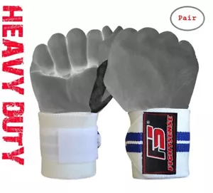 Wrist Wraps LIFTING STRAPS for POWER LIFTING Support CROSSFIT Gym WEIGHT LIFTING - Picture 1 of 24