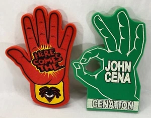 Kofi Kingston Here Comes The Boom & John Cena You Can't See Me Foam Finger Lot 2 - Picture 1 of 8