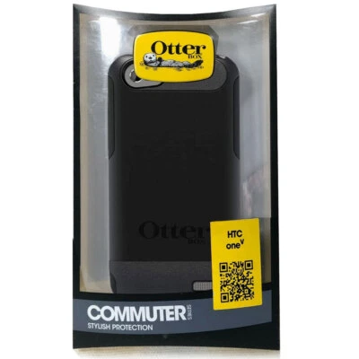 NUEVO Estuche Otterbox Negro de Cercanías Doble Capa Grado Militar para HTC One V Foto 1 de 4
