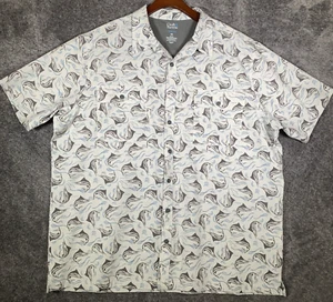 Croft & Barrow Hemd Herren 2XL Angeln belüftet Knopfleiste Kurzarm meliert Fisch - Bild 1 von 11