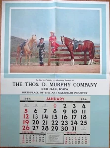 Póster Pinup Cowgirl 1964 Giant 31x42 Calendario de Publicidad, Mujer, Caballo Western - Imagen 1 de 1