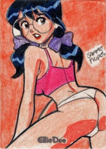 Cherry and Friends Ellie Dee Sketch Card by Sammo Filipo - Picture 1 of 2