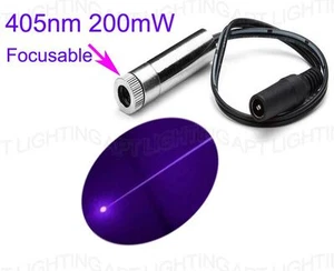 Módulo láser azul-violeta enfocable 405nm 200mW hágalo usted mismo corte controlador de grabado IN - Imagen 1 de 6