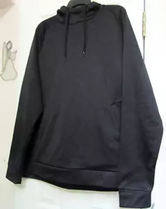 NEW~TEKGEAR WARM FLEECE HOODIE XL~SWEATSHIRT/POCKETS~TIE PULLOVER~MIDNIGHT BLACK - Picture 1 of 8
