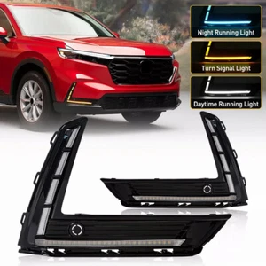 Pair LED Fog Lamp Daytime Running Light Turn Signal For Honda CR-V CRV 2023-2024 - Picture 1 of 14