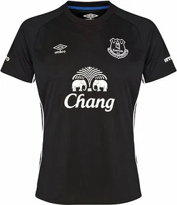 EVERTON 2014/15 AWAY (L & XL) SCHWARZ UMBRO SH/ÄRMEL FUSSBALL SHIRT TRIKOT - Bild 1 von 1