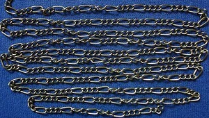 12 feet Ant Bronze plated Figaro link chain 8 links per inch 6x3mm-3x2mm pch069 - Picture 1 of 2