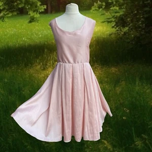 Handmade Blush Pink Satin Fairytale Evening Dress /Ball Gown Size 20/22 - Picture 1 of 2