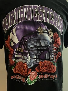 Vintage 90’s Northwestern T-Shirt Gr. XL Rose Bowl Shirt von SALEM in schwarz - Bild 1 von 3