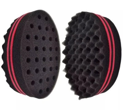 Hair Brush Sponge Twist Afro Curls Double Sided Dreads Coil Free Shipping 2 PK - Image 1 of 4