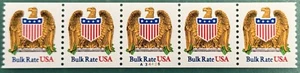 US Scott 2602 Eagle & Shield Bulk Rate, Plate #A34426, Strip of 5, MNH, VF - Picture 1 of 1