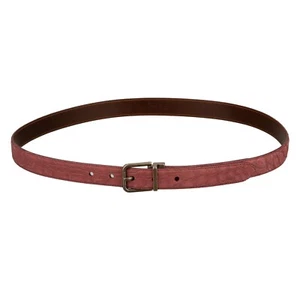 DOLCE & GABBANA Metall Schnalle Kroko Leder Gürtel Bordeaux Pink 95 38 - Bild 1 von 4