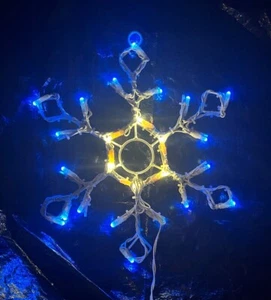 "Copo de nieve iluminado Navidad decoración del hogar interior/exterior ventanas/paredes/espejos 14""" - Imagen 1 de 14