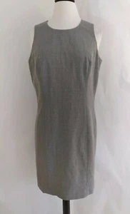 Valerie Stevens Stretch 10 ärmelloses Etuikleid grau gefüttert carrer gebraucht - Bild 1 von 6