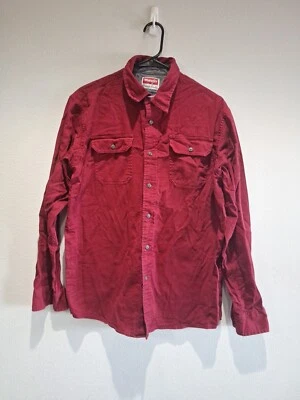 Мужская рубашка Wrangler Comfort Flex бордовая на пуговицах с длинным рукавом размер M  - Изображение 1 из 4
