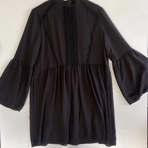 BOOHOO Ladies Black Knee Length Dress with Embroidery Detail, Size 14 - Picture 1 of 10