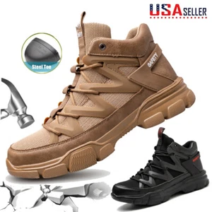 Work Shoes for Man Composite Toe Anti-Hot Welders Protective Shoes Hiking Boots - Picture 1 of 35