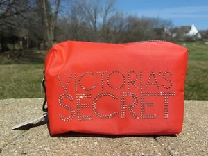 NEW - Victoria's Secret boxy makeup case - Red with gold studs - Picture 1 of 7