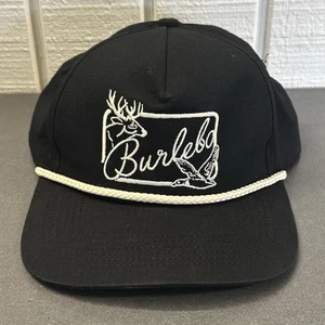 Cappello Burlebo Uomo Nero OSFM Duck Buck Rope Rip Stop Snapback Cap Caccia Usato in Ottime Condizioni - Foto 1 di 15