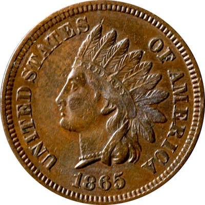 1865 Indian Cent - 'Plain 5' - Image 1 of 2