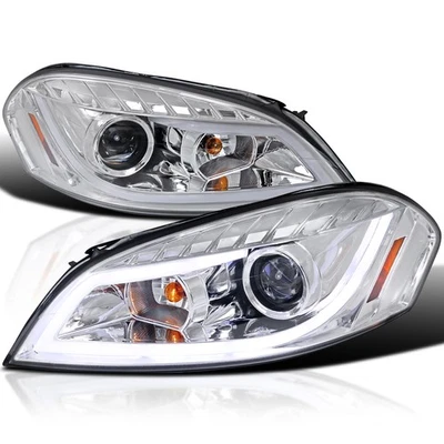Clear Fits 2006-2013 Chevy Impala Led Strip Projector Headlights Lamps L+R 06-13 - Image 1 of 4