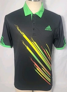 Adidas Adizero Formotion 2010 Jo-Wilfried Tsonga Tennis Polo Shirt Black M Used  - Picture 1 of 11