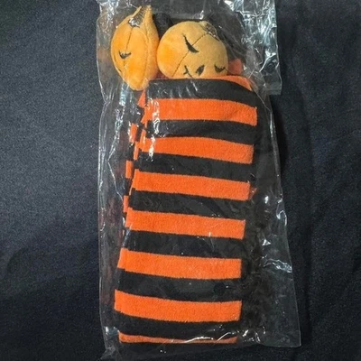 Calcetines calabaza Dolls Kill naranja y negro a rayas Foto 1 de 2