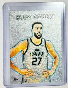 Rudy Gobert Limited Platinum Plated Artist Signed "Utah Jazz" Trading Card 1/1 - Picture 1 of 2
