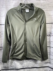Gymshark Damen grün durchgehender Reißverschluss Sportjacke Langarm Größe Small - Bild 1 von 6