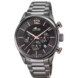 LOTUS 18686 2 43 BLACK STEEL ORIGINAL PE 2025 CHRONOGRAPH MEN'S WATCH - Picture 1 of 3