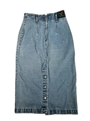 Vintage Steel Jeans Brand Long Denim Skirt Womens Size 7 Jean Skirt 13x29.5 - Image 1 of 4