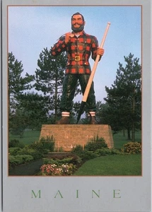 Vintage MAINE 4x6 Gruß Postkarte mit PAUL BUNYAN Statue in Bangor - um 1980 - Bild 1 von 2