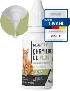 TESTURTEIL SEHR GUT 09/23 Reavet Ohrmilbenöl plus 50Ml Sofort Wirksames Mittel F - Bild 1 von 6