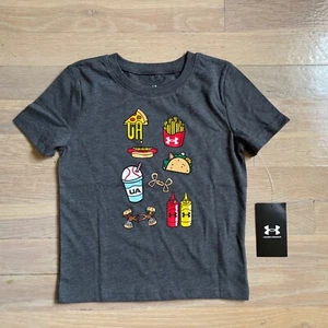 Boys grey under armour food tshirt size 3T nwt - Picture 1 of 1