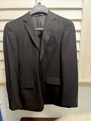 Men's Caravelli Black Suit with Flat Front Pants Two Button Slim Fit 34 28W, 30L - Image 1 of 4