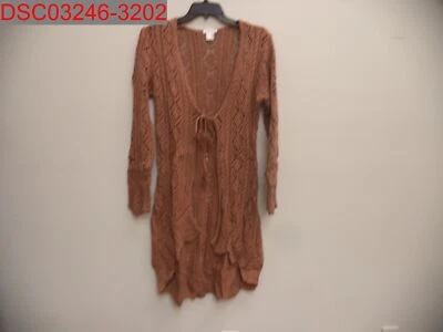 Venus Women's Brown Tie Cotton High Low Cardigan, Size M (8/10) 195320411268 - Image 1 of 4