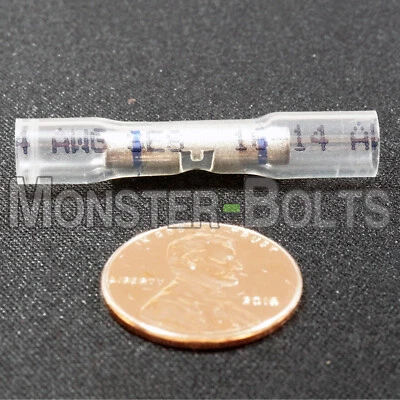 NSPA OptiSeal Heat Shrink Sealed Butt Connectors, Clear Blue Stripe 16-14 AWG - Image 1 of 4
