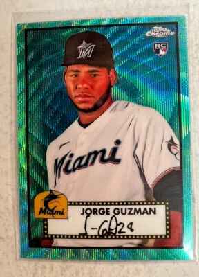 2021 Topps Chrome Jorge Guzman R/C Aqua Wave - Image 1 of 2