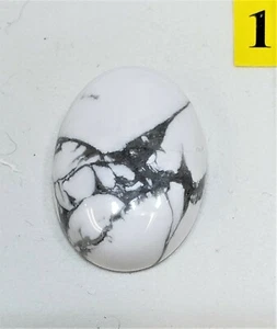  Natural howlite white buffalo oval cabochon size 18 x 25 mm 12 lots 1-12 30 crt - Picture 1 of 12