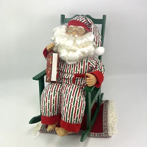 Animated 12” Vintage Sleeping SANTA CLAUS Snoring Rocking in Chair with Rug - Picture 1 of 12