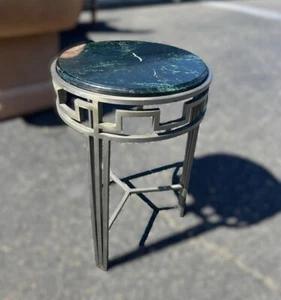 Round Accent Table or Pedestal with Marble Top - Picture 1 of 6