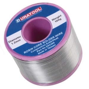 60/40 SOLDER WIRE 0.7MM 100g ROSIN FLUX Low Melting Point 190°C DURATOOL UK - Picture 1 of 3