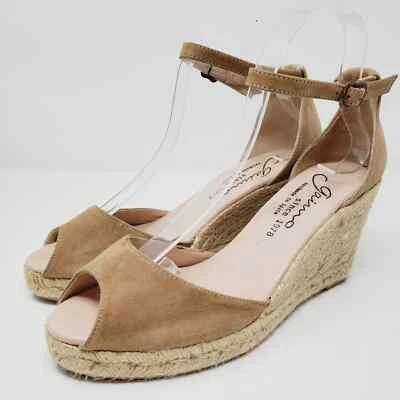 Sandalias Gaimo de cuero con cuña de yute hechas a mano en España sandalias peep toe Foto 1 de 4