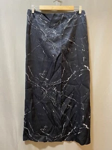 Neu ohne Etikett Zara Damen-Midirock Reißverschluss hinten Satin Rückenschlitz A-Linie GR M schwarz/weiß gefärbt - Bild 1 von 12