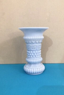 ANCIEN vase PORTIEUX en opaline bleu décor ART DÉCO collection soliflore - Photo 1/4