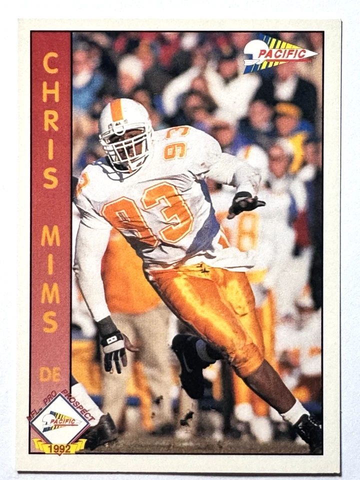 ROOKIE CARD CHRIS MIMS San Diego Chargers 1992 Pacific Football Card #649 - Image 1 of 2