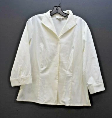 Camisas de vestir Doncaster para mujer manga larga con abertura lateral abotonada calce elástico 12 Foto 1 de 4